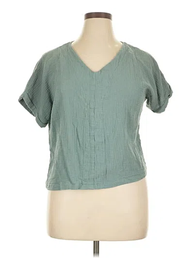 Pre-owned Keren Hart Short Sleeve Blouse In Blue