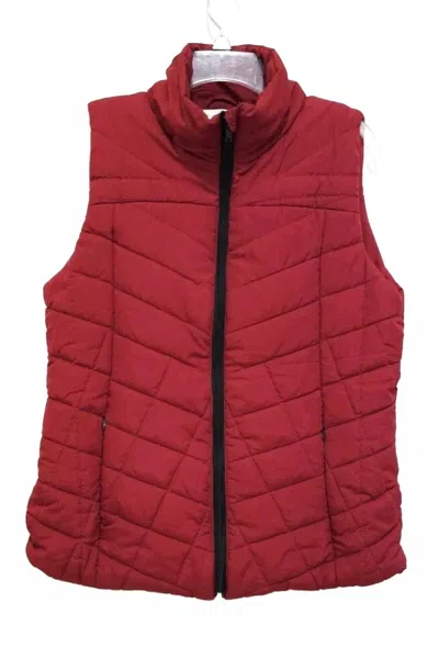Keren Hart Women's Lightweight Quilted Puffer Vest In Ruby Red