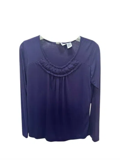 Keren Hart Women Scoop Neck Long Sleeve Tee In Purple In Blue