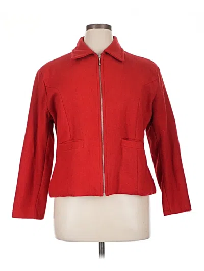 Pre-owned Keren Hart Wool Cardigan Sweater In Red