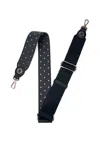 Kerikit England Women's Black Stevie Studded Navy Leather Strap With Silver Hardware In Black
