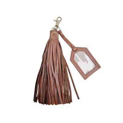 Kerikit England Women's Brown Warrior Neutral Leather Tassel Keyring