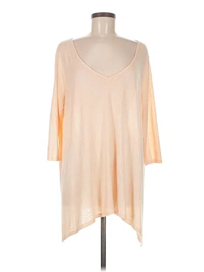 Pre-owned Kerisma 3/4 Sleeve Top Tan V-neck Tops