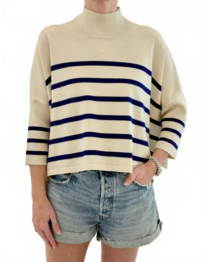 Kerisma Aja Stripe Sweater In Ecru Navy In Blue