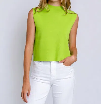 Kerisma Betty Solid Top In Pesto In Green