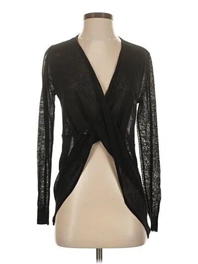 Pre-owned Kerisma Long Sleeve Top Black Plunge Neckline Tops