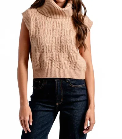 Kerisma Marlene High Neck Top In Camel In Brown
