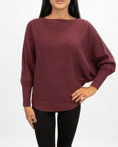 Kerisma Ryu Dolman Sweater Top In Bordeaux In Animal Print