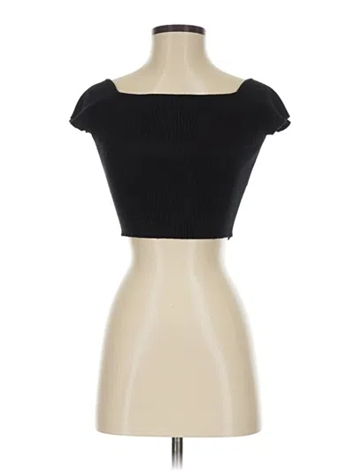 Pre-owned Kerisma Short Sleeve Top Black Sweetheart Neckline Tops
