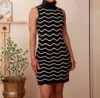 Kerisma Swirl Dress In Black/ecru In Multi