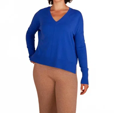 Kerisma Wagner Long Sleeve V Neck Top In Blue Victoire