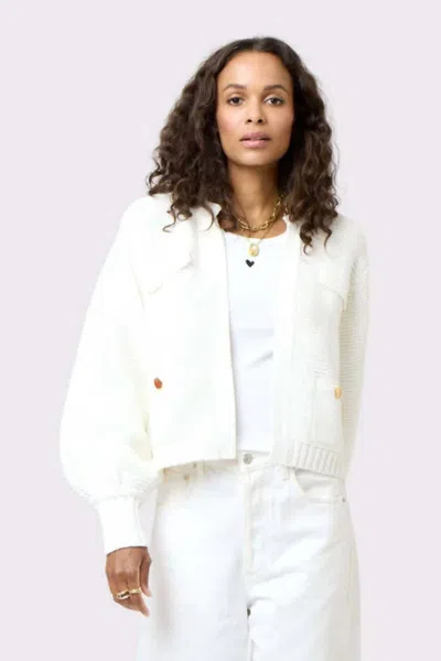 Kerri Rosenthal Alaina Knit Cardigan In Bright White