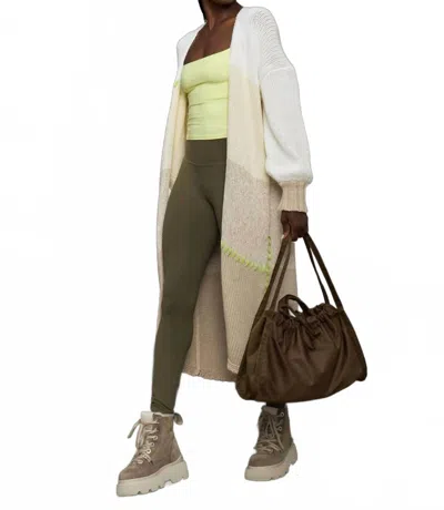 Kerri Rosenthal Alaina Stripe Duster In Off White Multi In Yellow