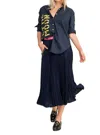 Kerri Rosenthal Beatrix Skirt In Night Sky In Blue