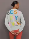Kerri Rosenthal Benton Best Day Ever Sweater In Silver Fox Silver