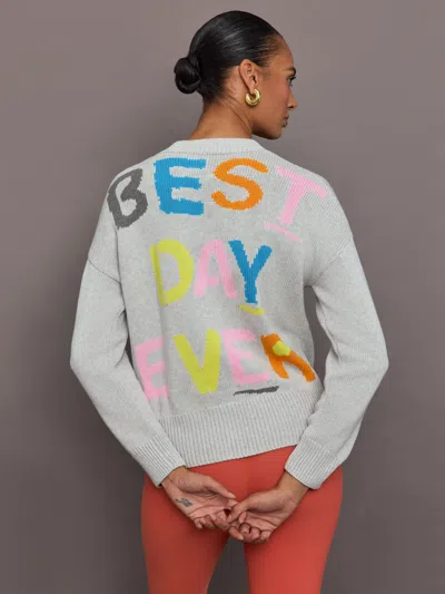Kerri Rosenthal Benton Best Day Ever Sweater In Silver Fox Silver