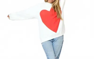 Kerri Rosenthal Benton Imperfect Heart Sweatshirt In White