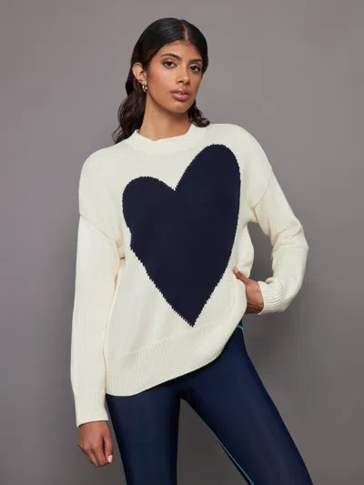 Kerri Rosenthal Benton Sweater Imperfect Heart In Milky Way