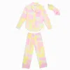 Kerri Rosenthal Betty Long Pajama With Eye Mask Set In Soliel In Multi