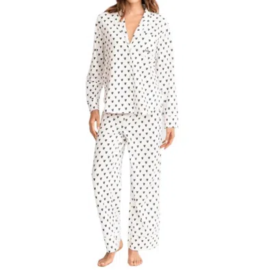 Kerri Rosenthal Betty Pajama Set Pop Heart In Oatmilk In Multi