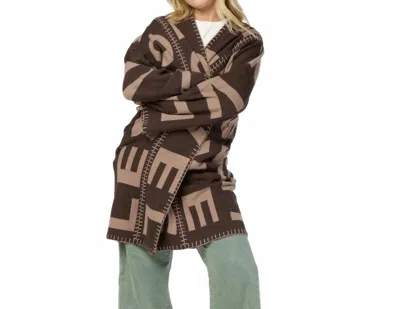 Kerri Rosenthal Blankie Love Lesson Cardigan In Cocoa In Multi