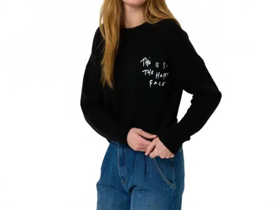 Kerri Rosenthal Boyfriend Happy Face Sweater In Black