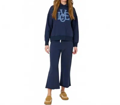 Kerri Rosenthal Boyfriend Logo Hoodie In Indigo In Blue