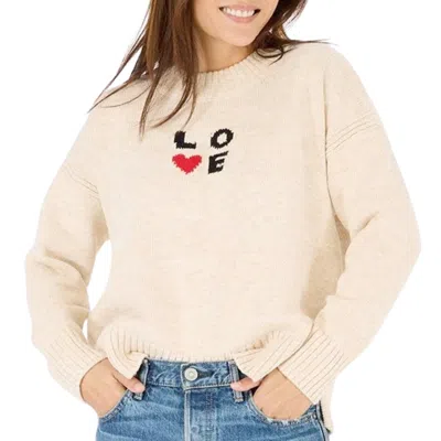 Kerri Rosenthal Boyfriend Love Squared Sweater In Natural In White