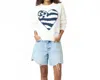 Kerri Rosenthal Boyfriend U. S. Of Love Sweater In White In White