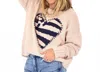 Kerri Rosenthal Boyfriend Us Of Love Sweater In Taupe In Pink