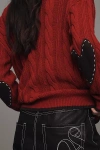Kerri Rosenthal Cable-knit Cotton Sweater In Red