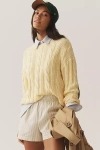 Kerri Rosenthal Cable-knit Cotton Sweater In Yellow