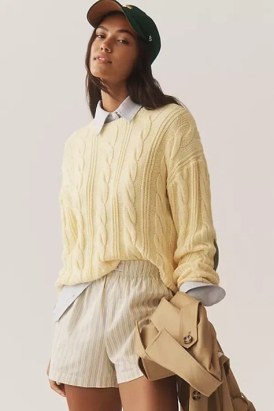Kerri Rosenthal Cable-knit Cotton Sweater In Yellow