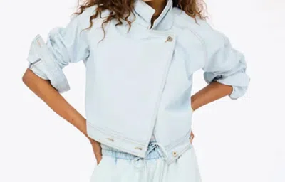 Kerri Rosenthal Denim Jacket In Light Wash In Blue