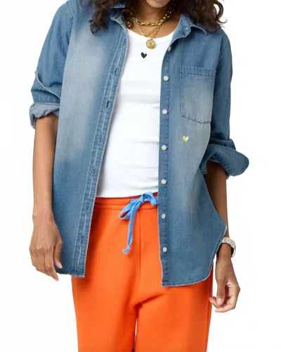 Kerri Rosenthal Denim Lightweight Shirt In Blue
