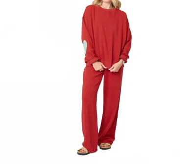 Kerri Rosenthal Ex Boyfriend Long Sleeve Sweatshirt In Washed Red