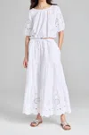 Kerri Rosenthal Gabrielle Eyelet Maxi Skirt White In White