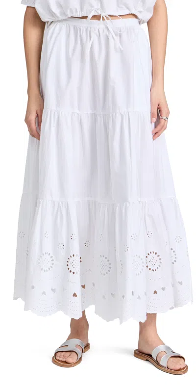 Kerri Rosenthal Gabrielle Eyelet Maxi Skirt White