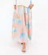 Kerri Rosenthal Gabrielle Maxi Skirt Printed In Blustery Day Print In Multi