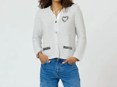 Kerri Rosenthal Gemma Cardigan In Silver Fox In White