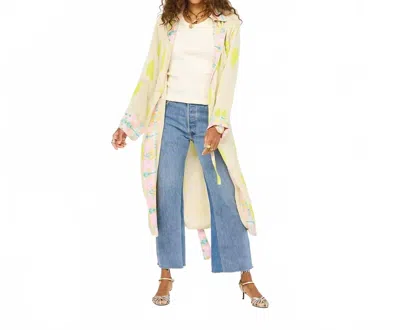 Kerri Rosenthal Golden Lightweight Duster In Cream In Animal Print