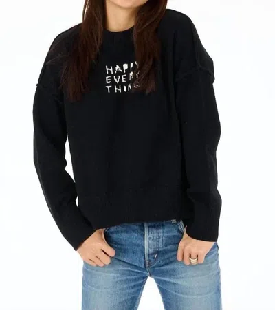Kerri Rosenthal Happy Everything Boyfriend Sweater In Black