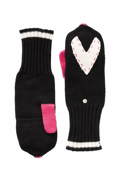 Kerri Rosenthal Heart Mittens In Black