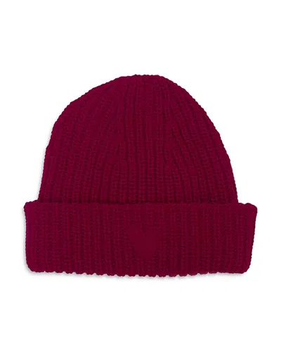 Kerri Rosenthal Heart Patch Beanie In Burgundy