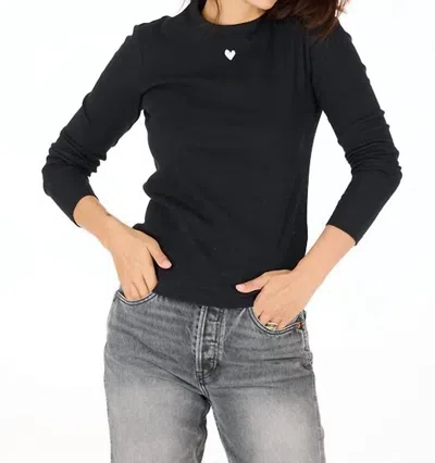 Kerri Rosenthal Heart Slim Long Sleeve Tee In Black