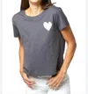 Kerri Rosenthal Suke Contrast Imperfect Heart Tee In Carbon In Grey