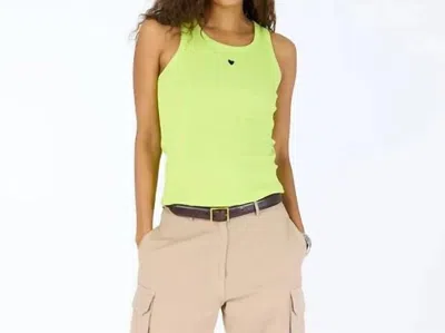 Kerri Rosenthal Heart Tank Top In Citron In Orange