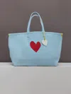 Kerri Rosenthal Heart Tote In Blue,red