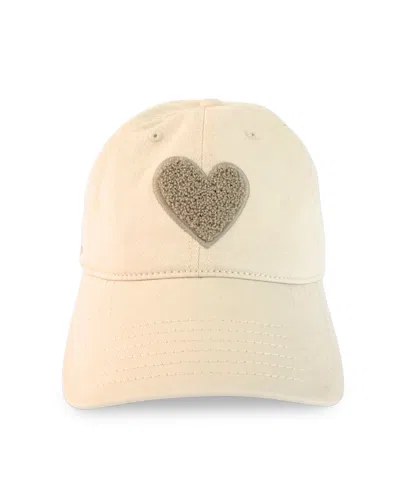 Kerri Rosenthal Imperfect Heart Chenille Baseball Cap In Neutral