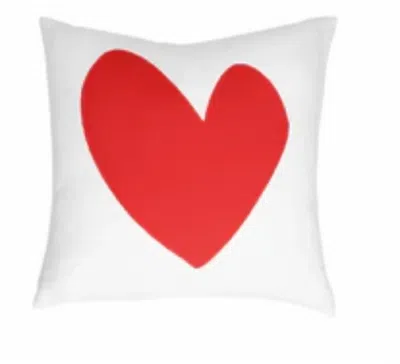 Kerri Rosenthal Imperfect Heart Pillow In White In Red